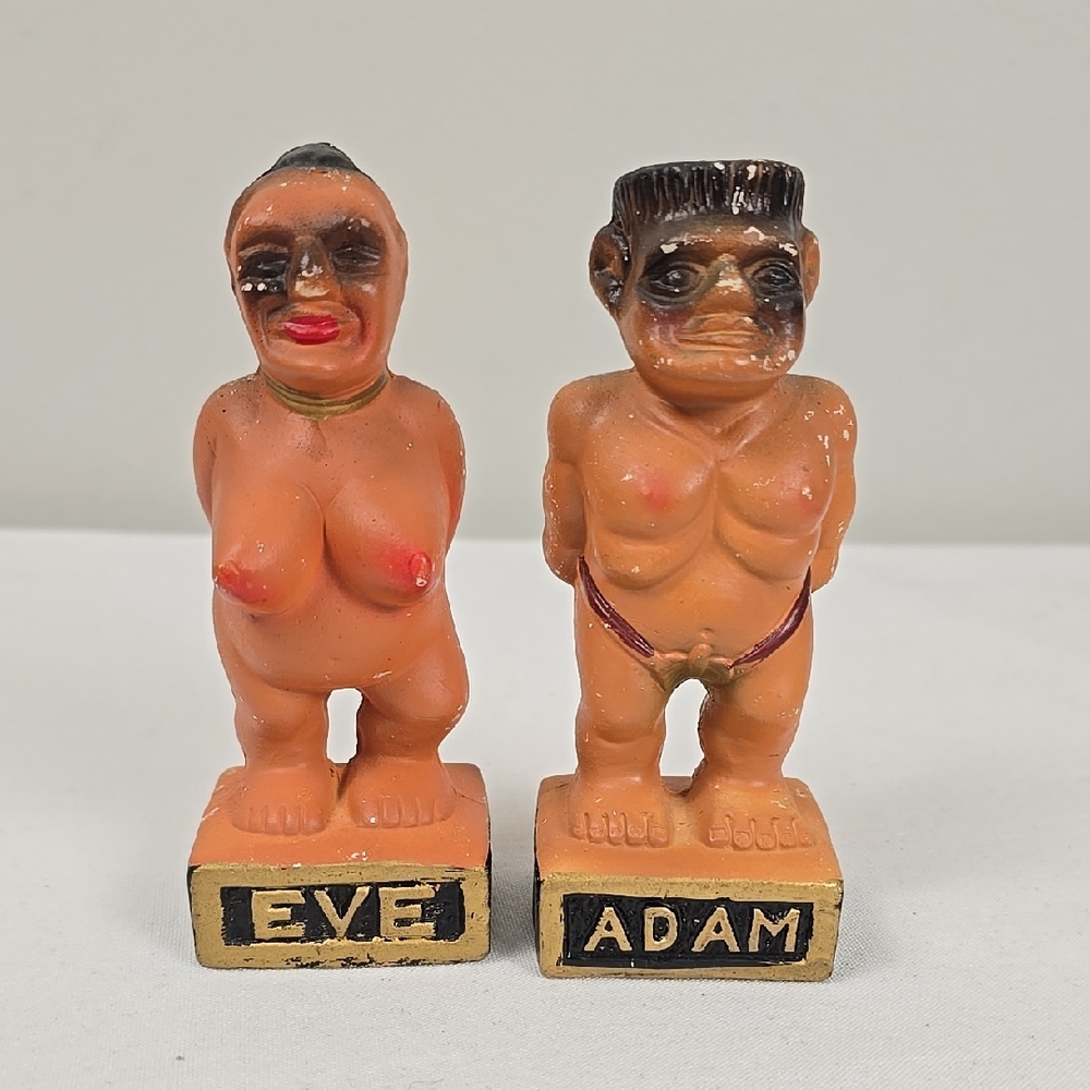 Vintage 60's Unique Adam and Eve Kenmar Japan Salt & Pepper Shakers